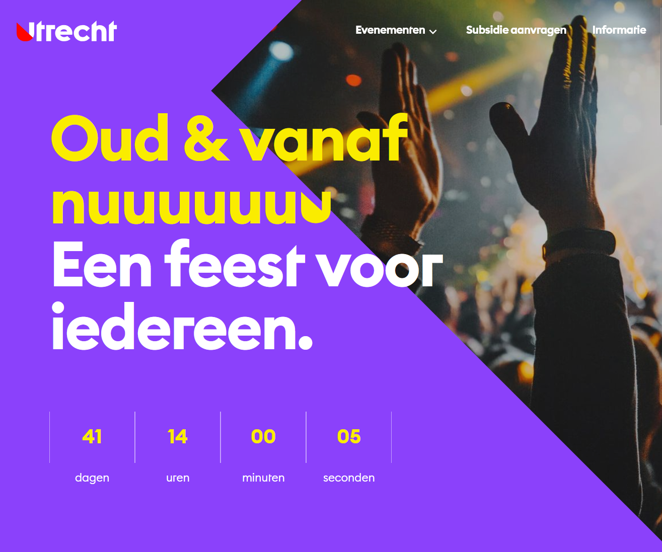 Screenshot van de website.
